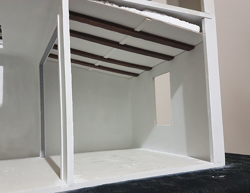 dollhouse dropped ceiling beams